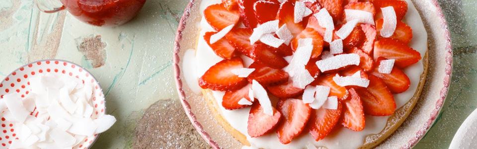 Veganer Erdbeer-Kokos-Kuchen