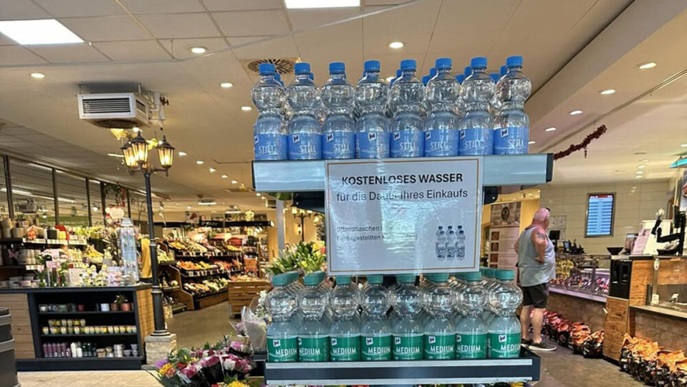 Kostenloses Wasser – für die Dauer Ihres Einkaufs