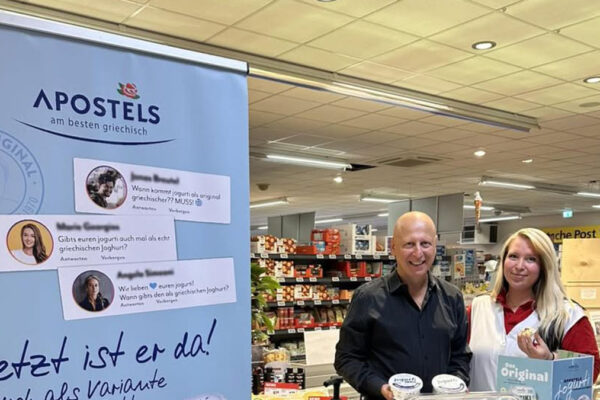 Joghurt-Verkostung von Apostels bei REWE Rudel
