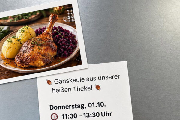 Gänsekeule an der heißen Theke